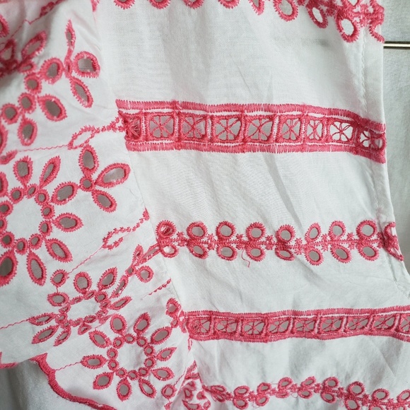 NWT Gap Peasant Top in Pink and White - Picture 4 of 5